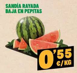 AhorraMas sandía rayada baja en pepitas oferta