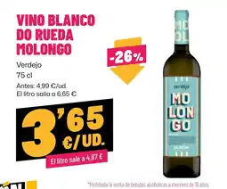 AhorraMas Molongo vino blanco do rueda oferta