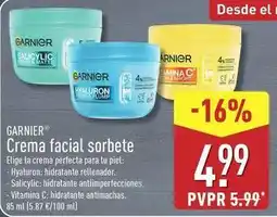 ALDI Garnier - crema facial sorbete oferta