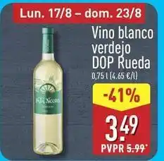 ALDI Pata negra - vino blanco verdejo dop rueda oferta