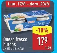 ALDI Milsani - queso fresco burgos oferta