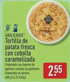 ALDI Daylicious - tortilla de patata fresca con cebolla caramelizada oferta