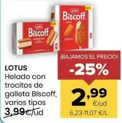 Autoservicios Familia Lotus - helado con trocitos de galleta biscoff oferta
