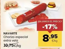 Autoservicios Familia Navarte - chorizo especial extra vela oferta