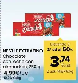 Autoservicios Familia Nestlé - extrafino chocolate con leche con almendras oferta