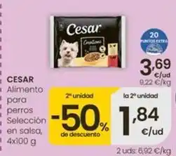 Eroski Cesar - alimento para perros seleccion en salsa oferta