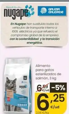 Eroski Nugape - alimento para gatos esterilizados de salmón oferta