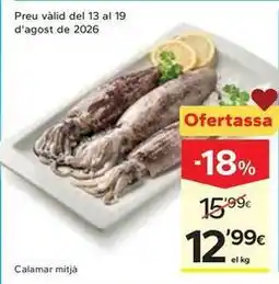 Caprabo Calamar mitja oferta