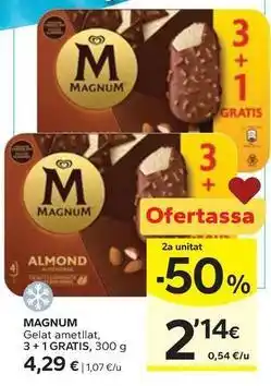 Caprabo Magnum - gelat ametllat, 3+1 gratis oferta