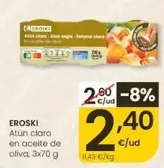 Eroski Eroski - atun claro en aceite de oliva oferta