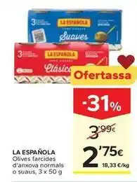Caprabo La española - olives farcides d'anxova normals o suaus oferta
