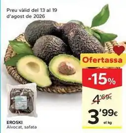 Caprabo Eroski - alvocat, safata oferta