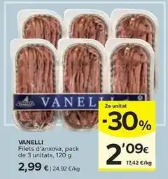 Caprabo Vanelli - filets d'anxova oferta