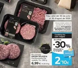 Caprabo Eroski seleqtia - hamburguesa de vedella oferta