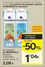Caprabo Almendrola - beguda d'ametlles sense sucre oferta