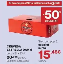 Hipercor Estrella damm - cervesa oferta