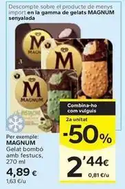 Caprabo Algida - gelat bombo amb festucs magnum oferta