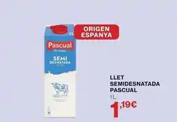 Hipercor Pascual - llet semidesnatada oferta
