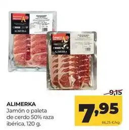 Alimerka Alimerka - jamón o paleta de cerdo 50% raza ibérica oferta