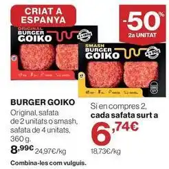 Hipercor Nestlé - burger goiko oferta