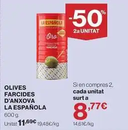 Hipercor La española - olives farcides d'anxova oferta