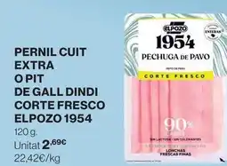Hipercor Elpozo - pernil cuit extra o pit de gall dindi corte fresco 1954 oferta