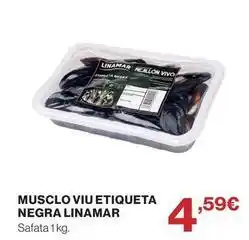 Musclo viu etiqueta negra