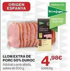 Hipercor El corte inglés - llom extra de porc 50% duroc oferta