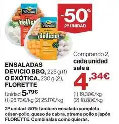 Supercor Florette - ensaladas devicio bbq o exotica oferta
