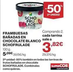 Supercor Blanco - frambuesas banadas en chocolate oferta