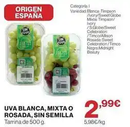 Supercor Mixta - uva blanca, o rosada, sin semilla oferta