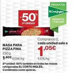 Supercor El corte inglés - masa para pizza fina oferta