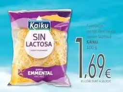 Valvi Supermercats Kaiku - formatge ratllat emmental sense lactosa oferta