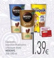 Valvi Supermercats Nescafé - capuccino, espresso shakissimo o nesquik shake oferta