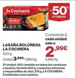 Supercor La cocinera - lasana bolonesa oferta