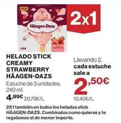 Supercor Häagen-dazs - helado stick creamy strawberry oferta