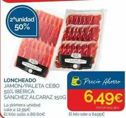 Cash Ecofamilia Sánchez alcaraz - loncheado jamon/ paleta cebo 50% iberica oferta