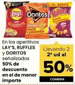 Autoservicios Familia Lay's, Ruffles y Doritos En los aperitivos oferta