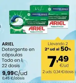 Autoservicios Familia Ariel detergente en cápsulas todo en 1 oferta