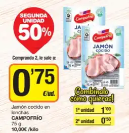 Economy Cash Campofrío jamón cocido en lonchas oferta