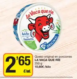 Economy Cash La Vaca Que Ríe queso original en porciones oferta