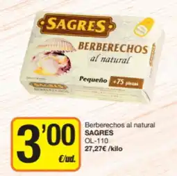Economy Cash Sagres berberechos al natural oferta