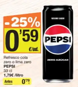 Economy Cash pepsi refresco cola zero o lima zero oferta