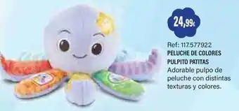 Peluche de colores pulpo patitas