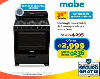 Mabe estufa a gas