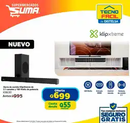 Suma Supermercados Klipxtreme Barra de sonido de 2.1 canales y 160 Watts de potencia KSB230 oferta