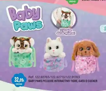 Baby paws peluche interactivo tigre, gato o cocker