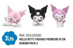Juguetilandia Hello kitty. figuras premium 10 cm kuromi pack 3 oferta