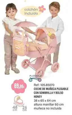 Juguetilandia Coche de muñeca plegable con sombrilla y bolso honey oferta