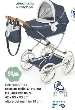 Juguetilandia Carro de muñecas vintage plegable con bolso oferta